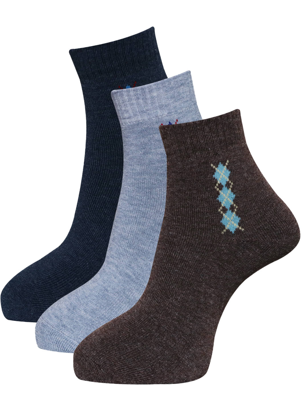 Dollar - Woollen Men's Self Design Multicolor Ankle Length Socks ( Pack of 3 ) Dollar - Woollen Men's Self Design Multicolor Ankle Length Socks ( Pack of 3 )