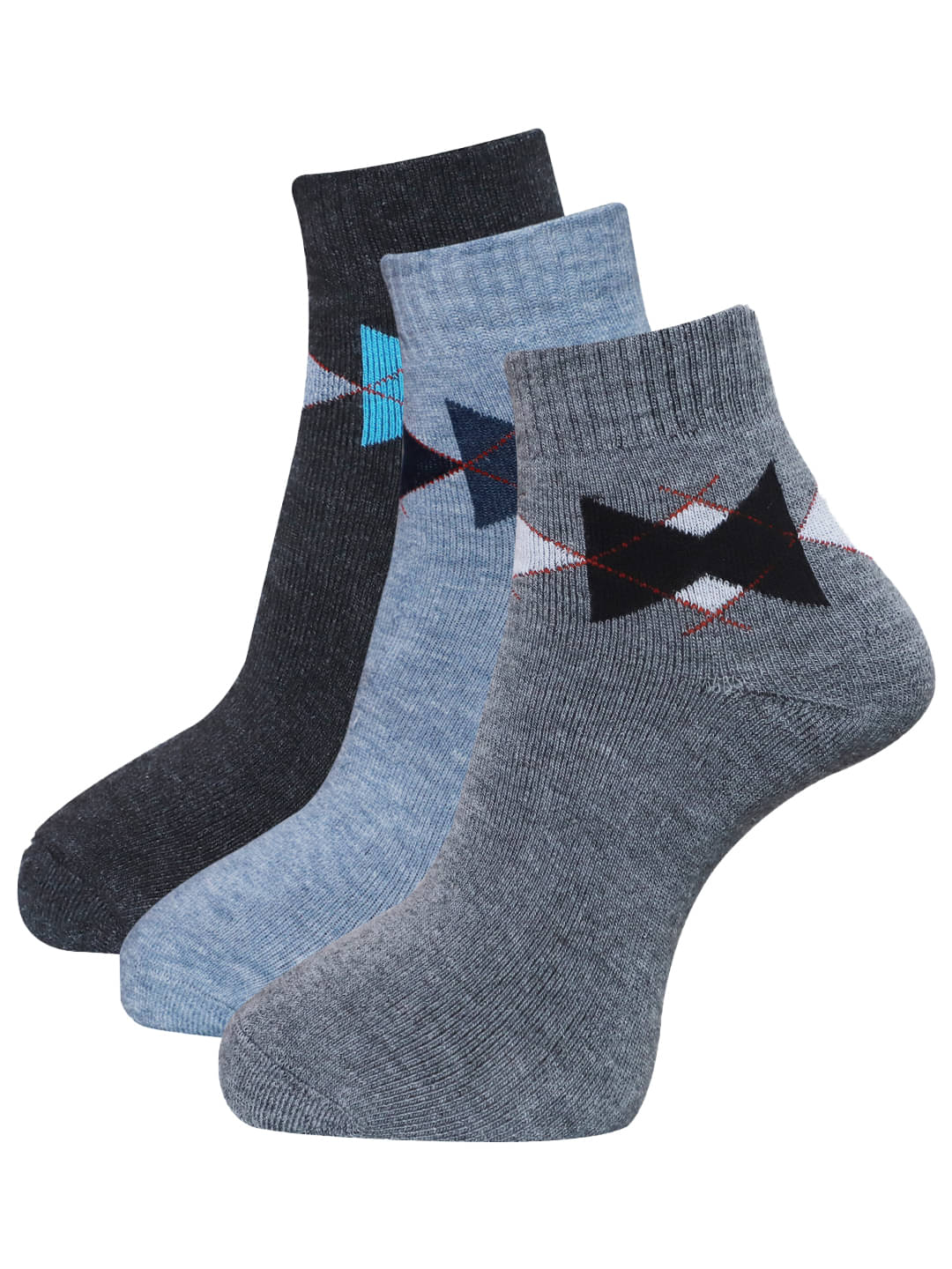    			Dollar - Woollen Men's Self Design Multicolor Ankle Length Socks ( Pack of 3 )