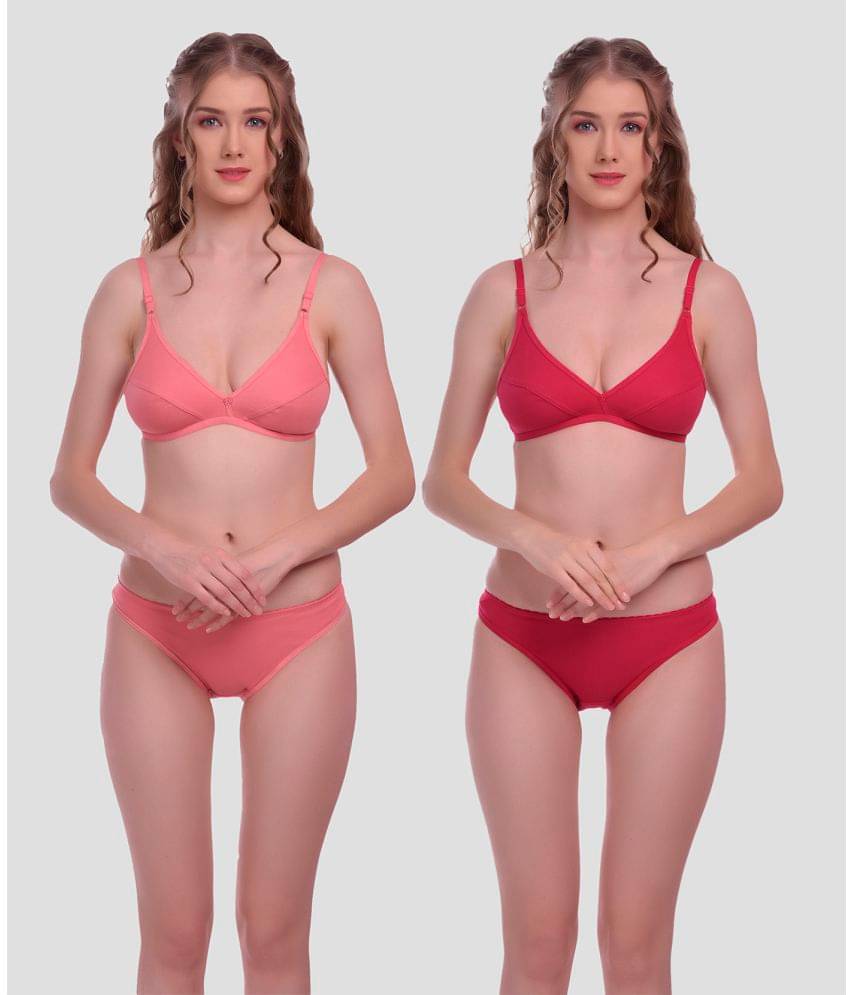     			Elina Pack of 2 Cotton Women's Bra & Panty Set ( Multicolor )