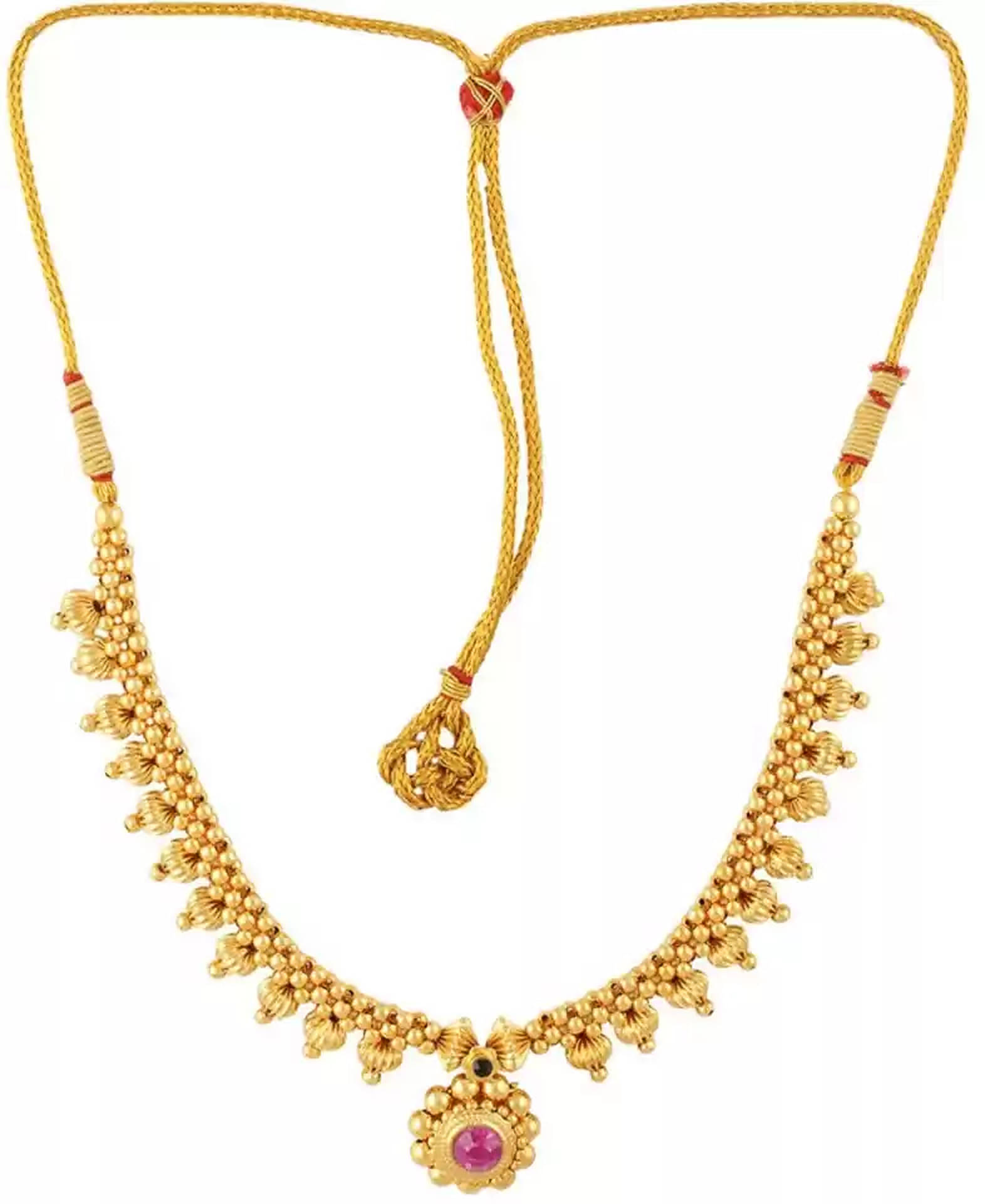     			HEER COLLECTION - Golden Alloy Necklace ( Pack of 1 )