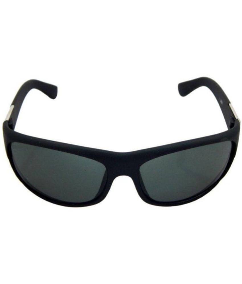 Kanny Devis - Black Wrap Around Sunglasses ( Pack of 1 ) Kanny Devis - Black Wrap Around Sunglasses ( Pack of 1 )