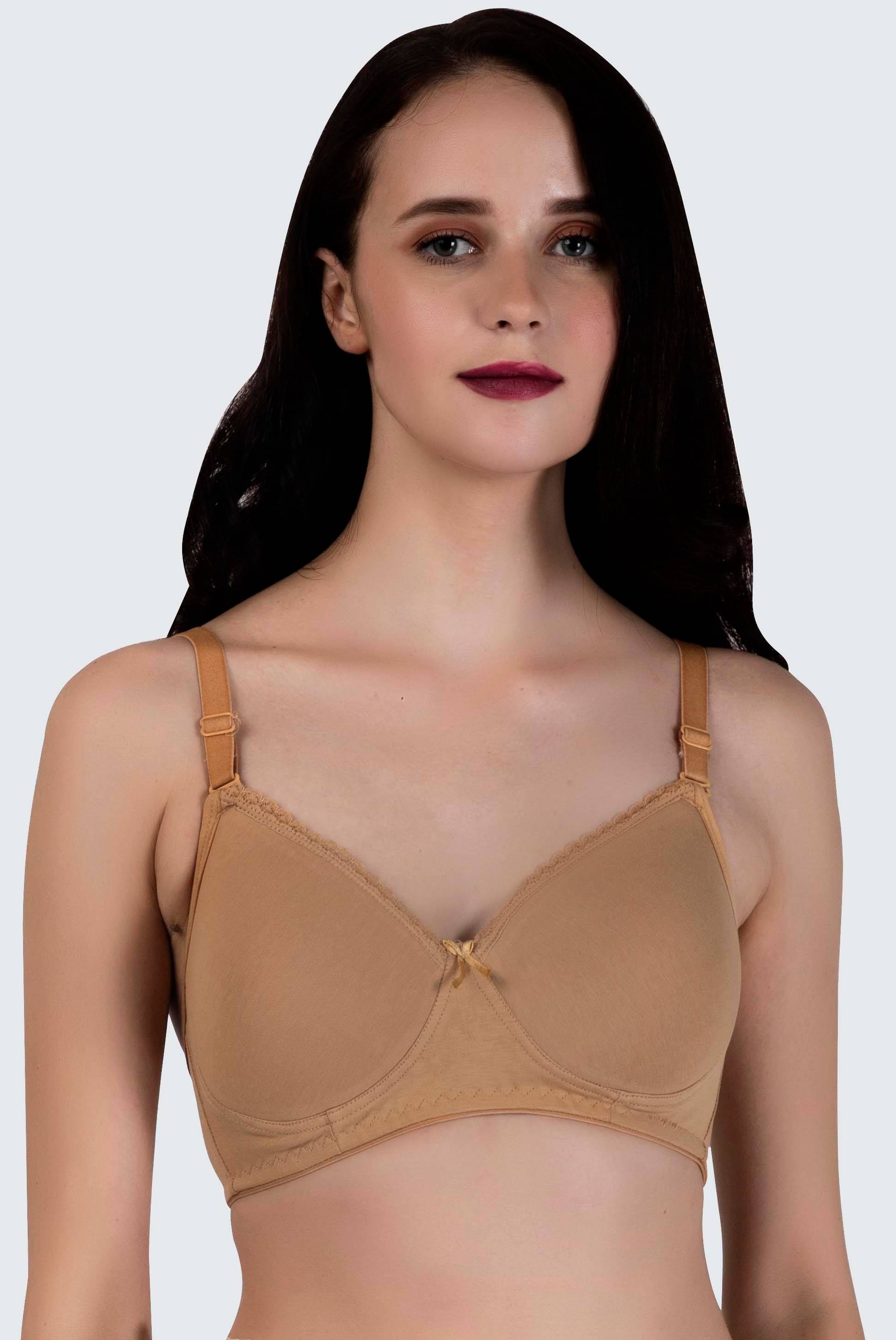 LACYLUXE Cotton Blend Lightly Padded Women's T-Shirt Bra ( Beige ) LACYLUXE Cotton Blend Lightly Padded Women's T-Shirt Bra ( Beige )