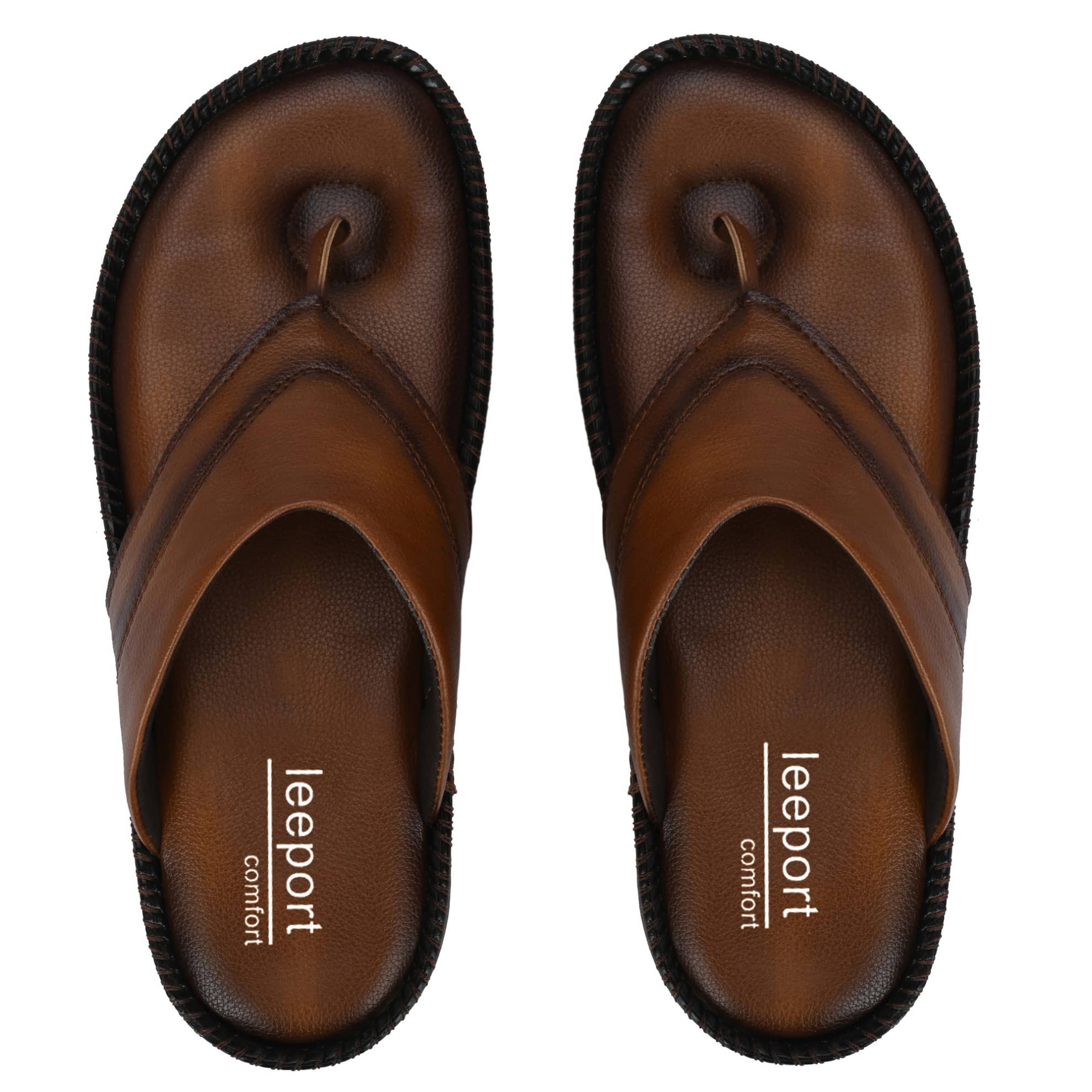 Leeport - Brown Men's Leather Slipper