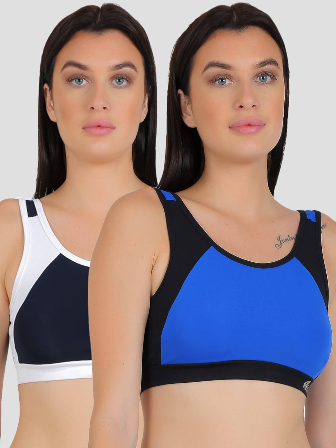     			N-Gal - Multi Polyester Non Padded Women's Sports Bra ( Pack of 2 )