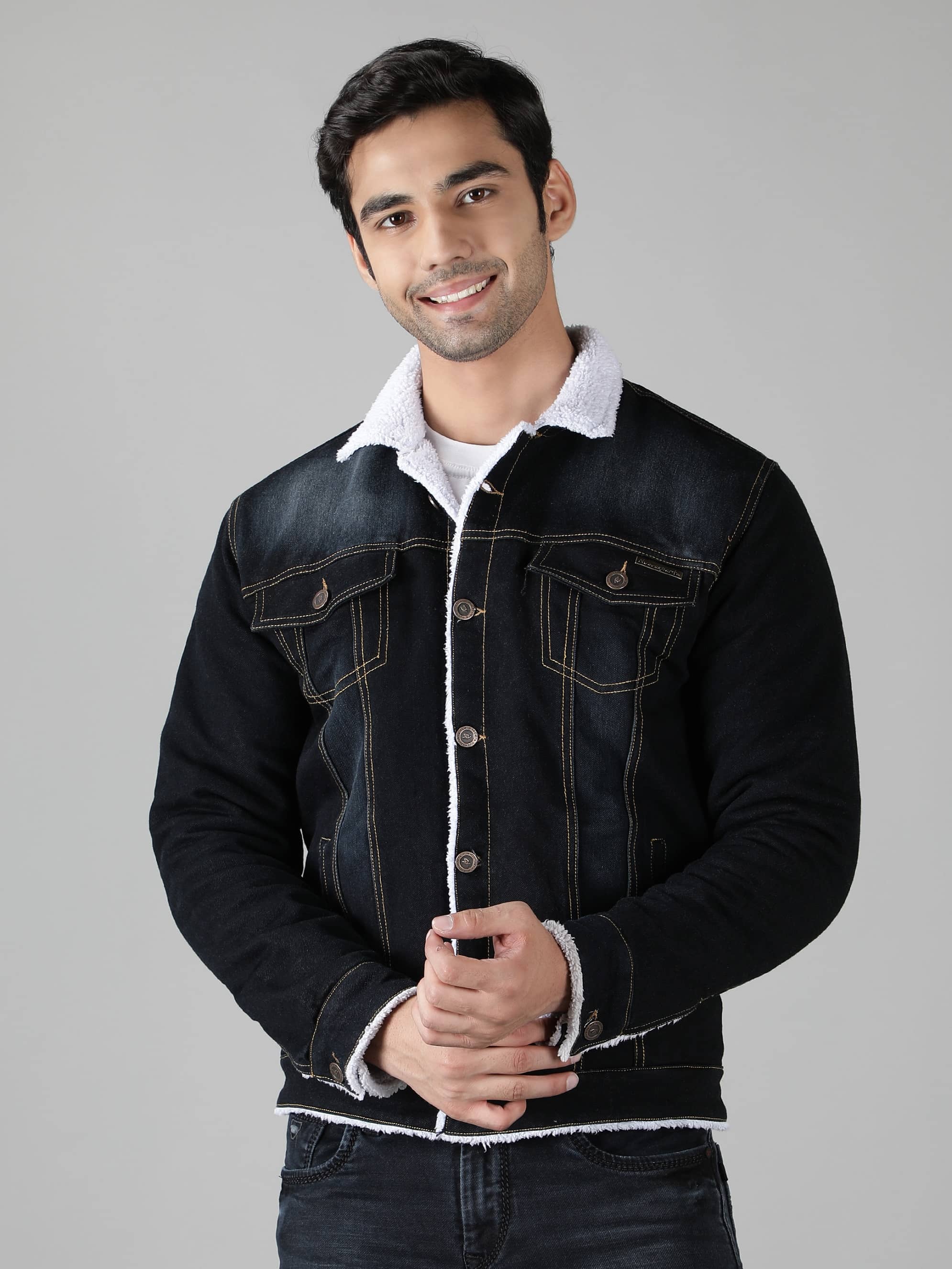 NUEVOSPORTA Denim Men's Denim Jacket - Grey ( Pack of 1 ) - Jackets & Coats | Buy online on ZillyBuy