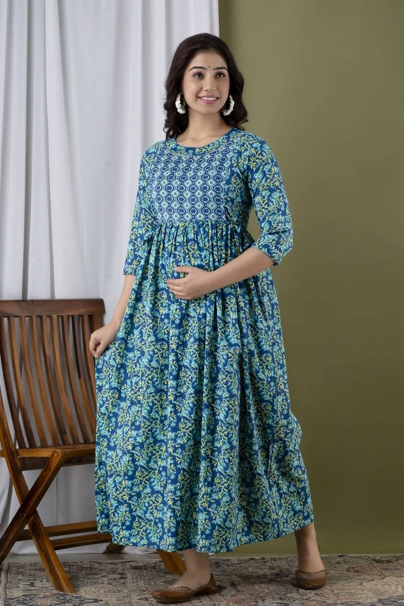 Nevisha Style Multi Color Cotton Maternity Kurta Nevisha Style Multi Color Cotton Maternity Kurta