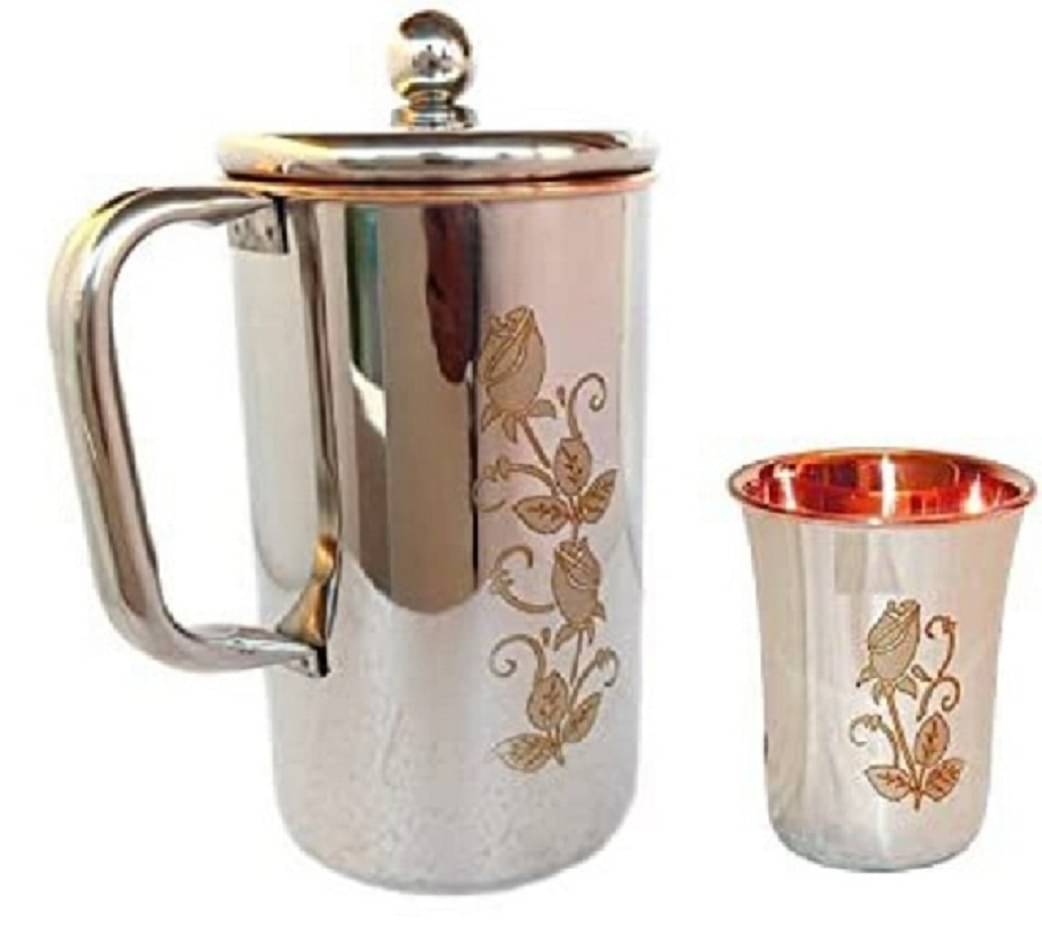 Raghav Metal Industries - Copper Jug & Glasses Sets 1600 ml ( Pack of 1 ) Raghav Metal Industries - Copper Jug & Glasses Sets 1600 ml ( Pack of 1 )