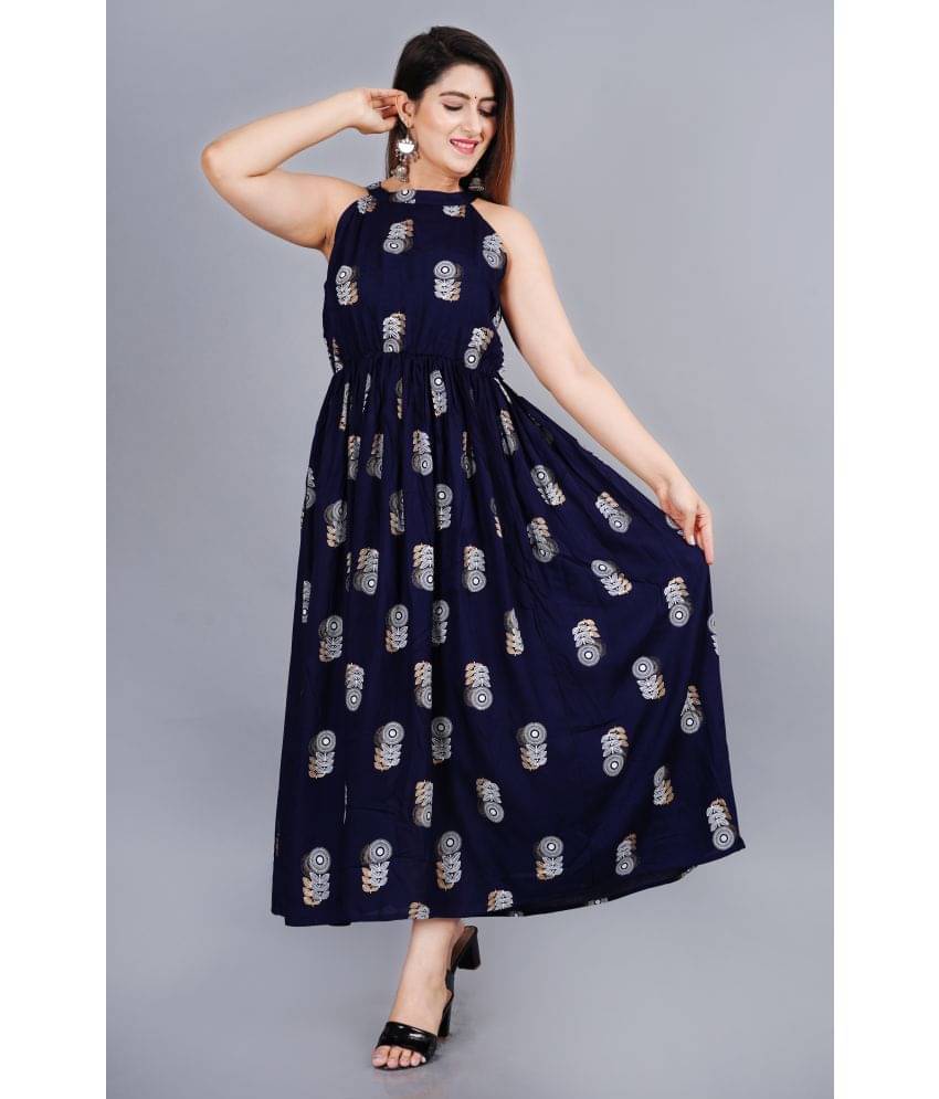     			SIPET - Blue Rayon Women's Anarkali Kurti ( Pack of 1 )