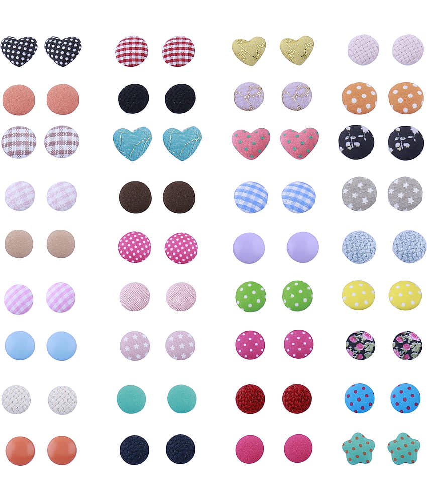 Silver Shine - Multi Color Stud Earrings ( Pack of 1 ) - Earrings | Buy online on ZillyBuy