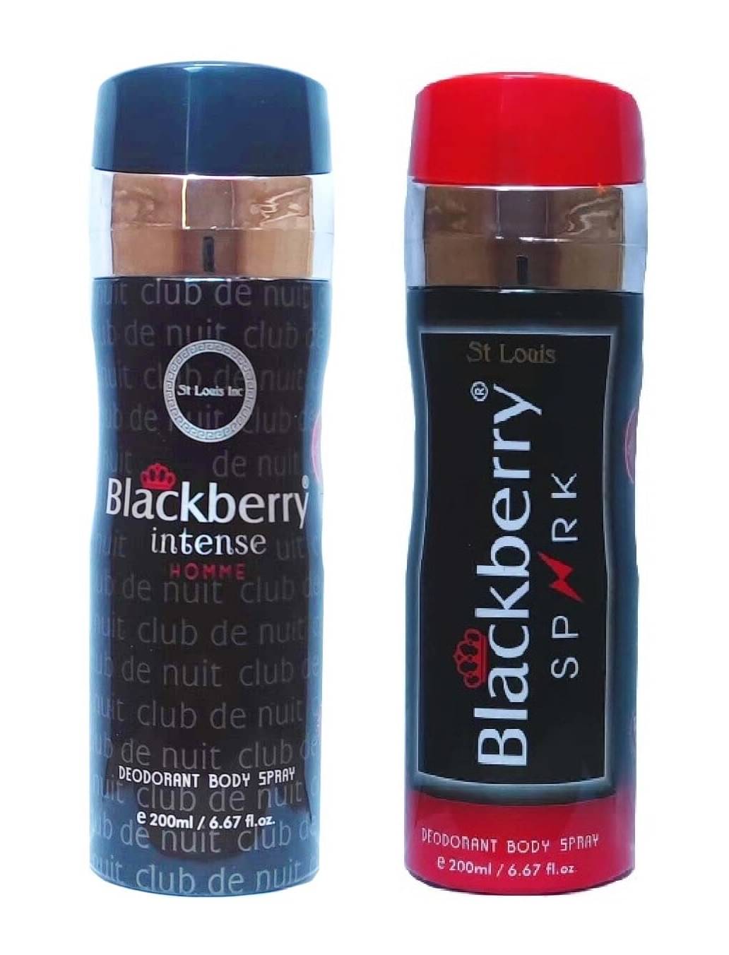     			St Louis - 1 BLACKBERRY INTENSE,  1BLACKBERRY SPARK Deodorant Spray for Men,Women 400 ml ( Pack of 2 )