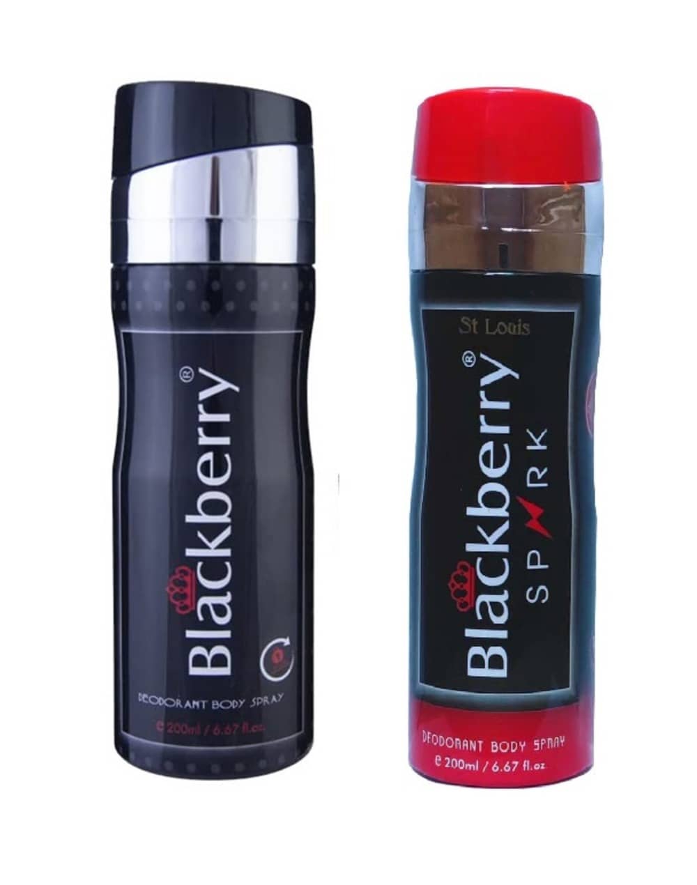 St Louis - 1 BLACKBERRY SPARK, 1 BLACKBERRY . Deodorant Spray for Men,Women 400 ml ( Pack of 2 )
