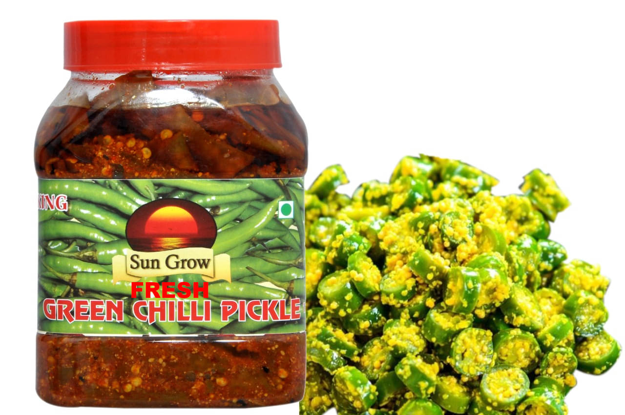 Sun Grow Fresh Homemade Organic Royal Kashmiri Green Chilli Pickle Achaar Tate of King Trust Pickle 1000 g Sun Grow Fresh Homemade Organic Royal Kashmiri Green Chilli Pickle Achaar Tate of King Trust Pickle 1000 g