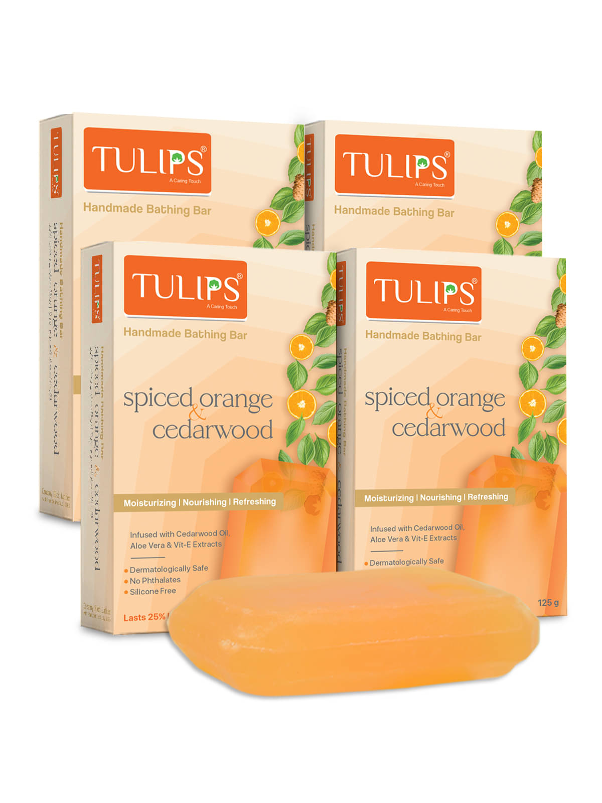 Tulips - Moisturizing Bathing Bar for All Skin Type ( Pack of 4 ) Tulips - Moisturizing Bathing Bar for All Skin Type ( Pack of 4 )