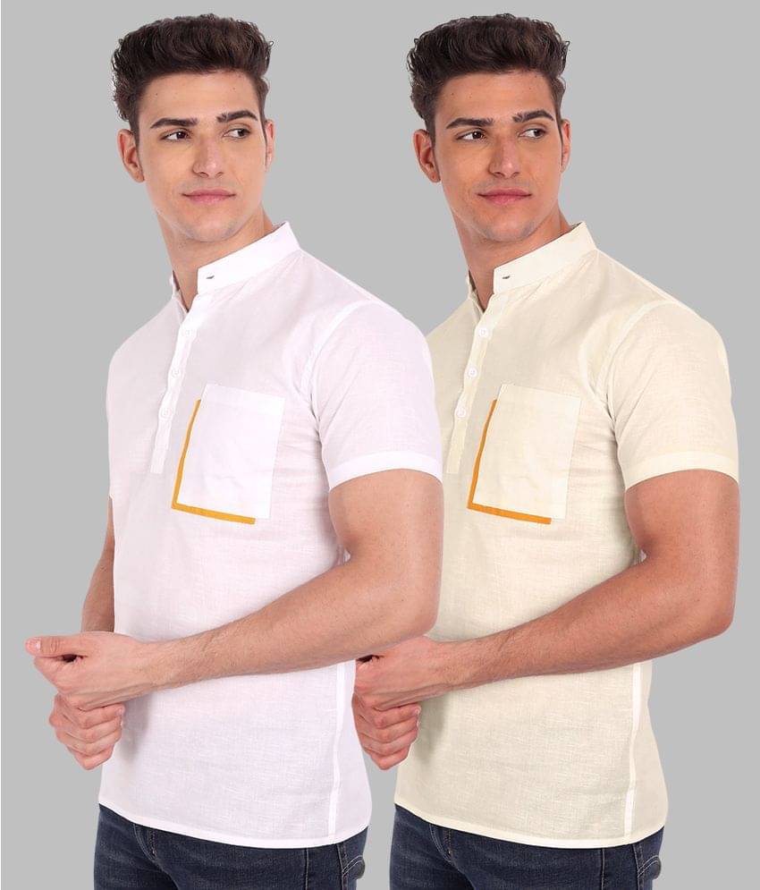     			Vida Loca - Beige 100% Cotton Slim Fit Men's Casual Shirt ( Pack of 2 )