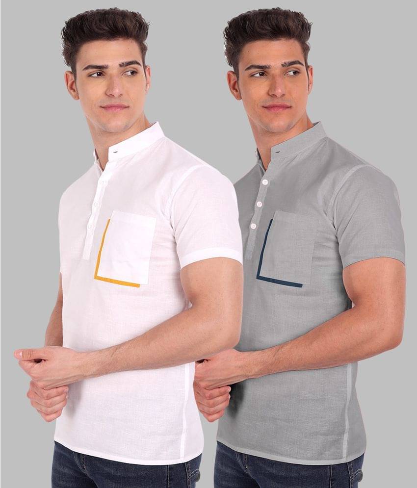     			Vida Loca - Grey 100% Cotton Slim Fit Men's Casual Shirt ( Pack of 2 )