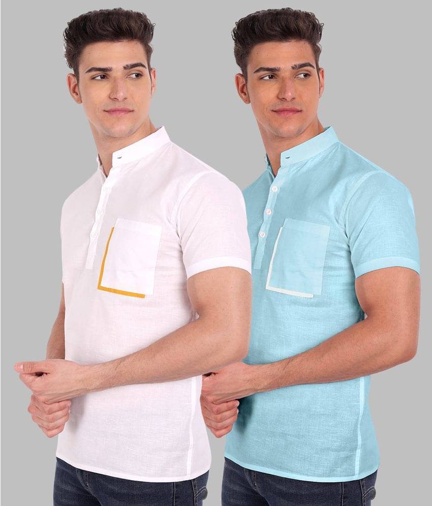     			Vida Loca - Sky Blue 100% Cotton Slim Fit Men's Casual Shirt ( Pack of 2 )