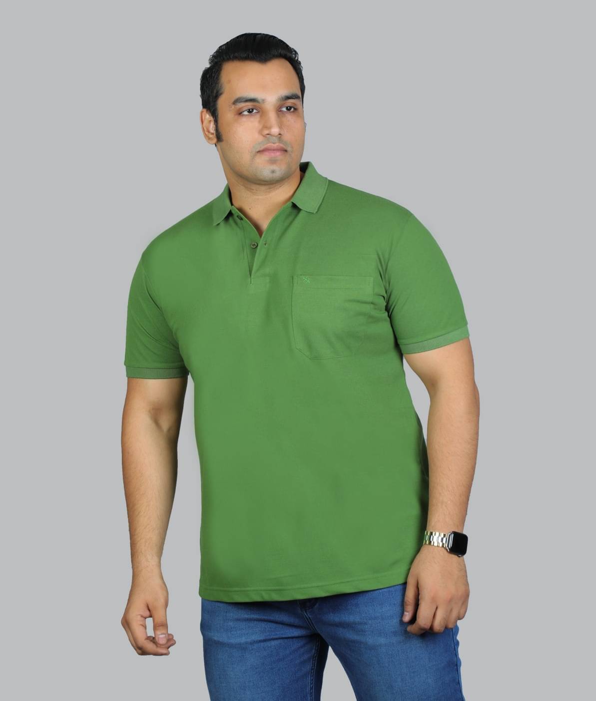     			Xmex Pack of 1 Cotton Blend Regular Fit Solid Half Sleeves Men's Polo T Shirt ( Green )