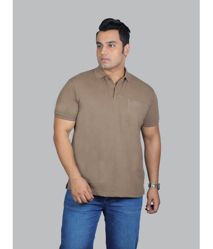 Xmex Pack of 1 Cotton Blend Regular Fit Solid Half Sleeves Men's Polo T Shirt ( Tan Brown ) Xmex Pack of 1 Cotton Blend Regular Fit Solid Half Sleeves Men's Polo T Shirt ( Tan Brown )