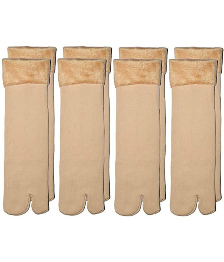 thrifkart - Skin Color Faux Fur Women's Ankle Length Socks ( Pack of 4 ) - Socks | Buy online on ZillyBuy