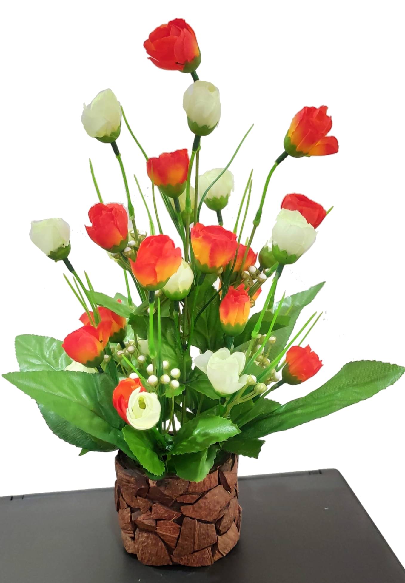     			BAARIG - Orange Rose Artificial Flower ( Pack of 1 )