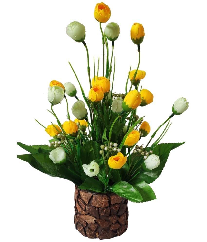     			BAARIG - Yellow Rose Artificial Flower ( Pack of 1 )