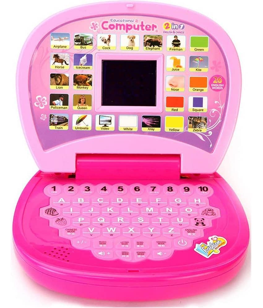 Kidsaholic Educational Learning Laptop for Kids with LED Display, Alphabet ABC and 123 Number Learning Computer for Kids (Laptop Pink) - Toys and Games | Buy online on ZillyBuy