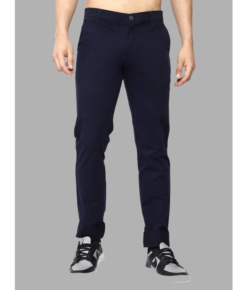 JB JUST BLACK Navy Blue Regular Chinos ( Pack of 1 ) JB JUST BLACK Navy Blue Regular Chinos ( Pack of 1 )