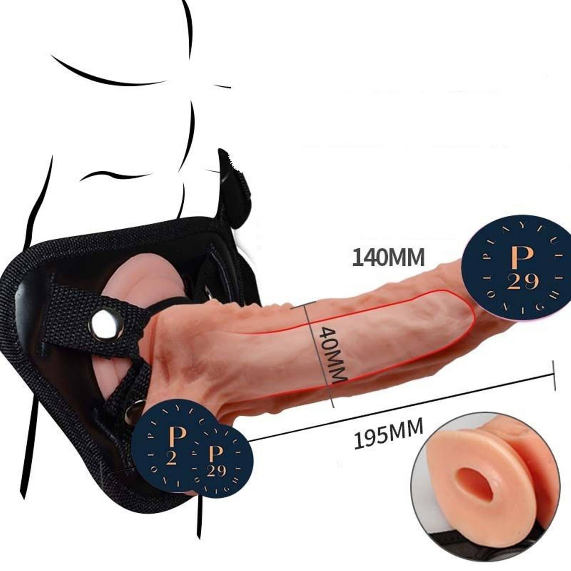 MARS REALISTIC FLEXIBLE STRAP ON DILDO SUPERIOR QUALITY DOUBLE LAYER HIGH GRADE SILICONE BY KAMAHOUSE