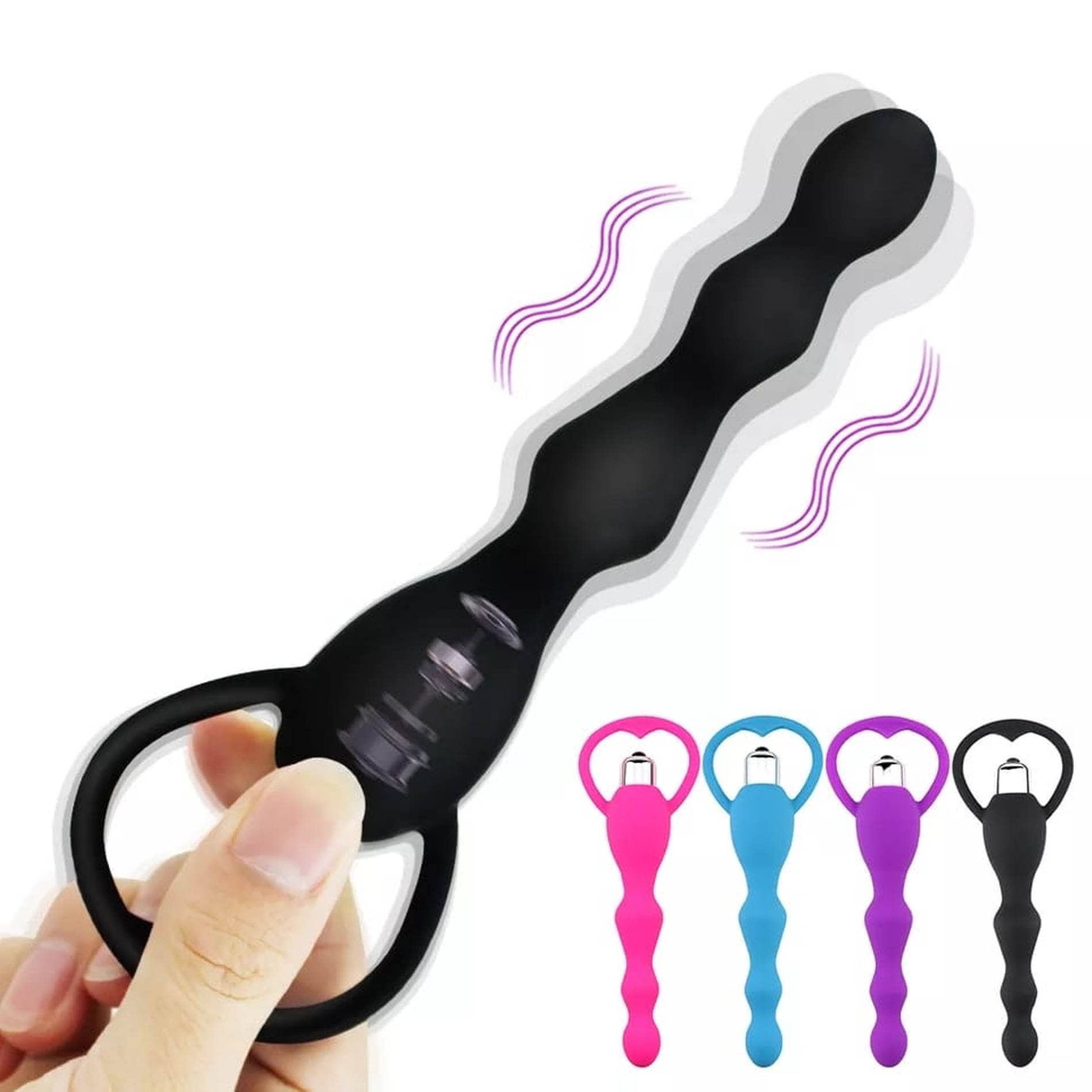 Vibrating Anal Beads - Flexible Silicone Anal Sex Toy Bulet Vibrator for Men, Women and Couples By KAMAHOUSE