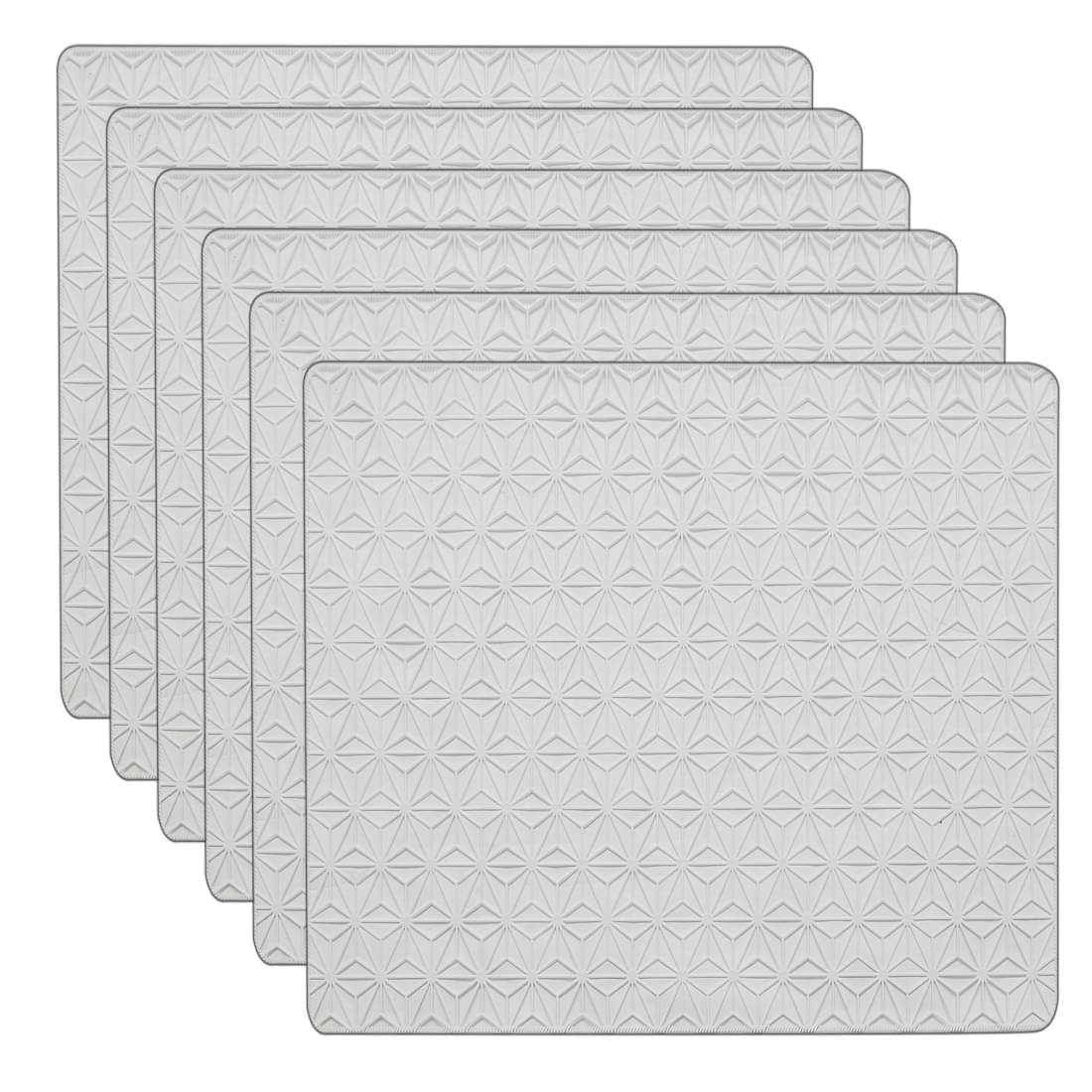     			WINNER PVC Abstract Square Table Mats ( 45 cm x 30 cm ) Pack of 6 - White