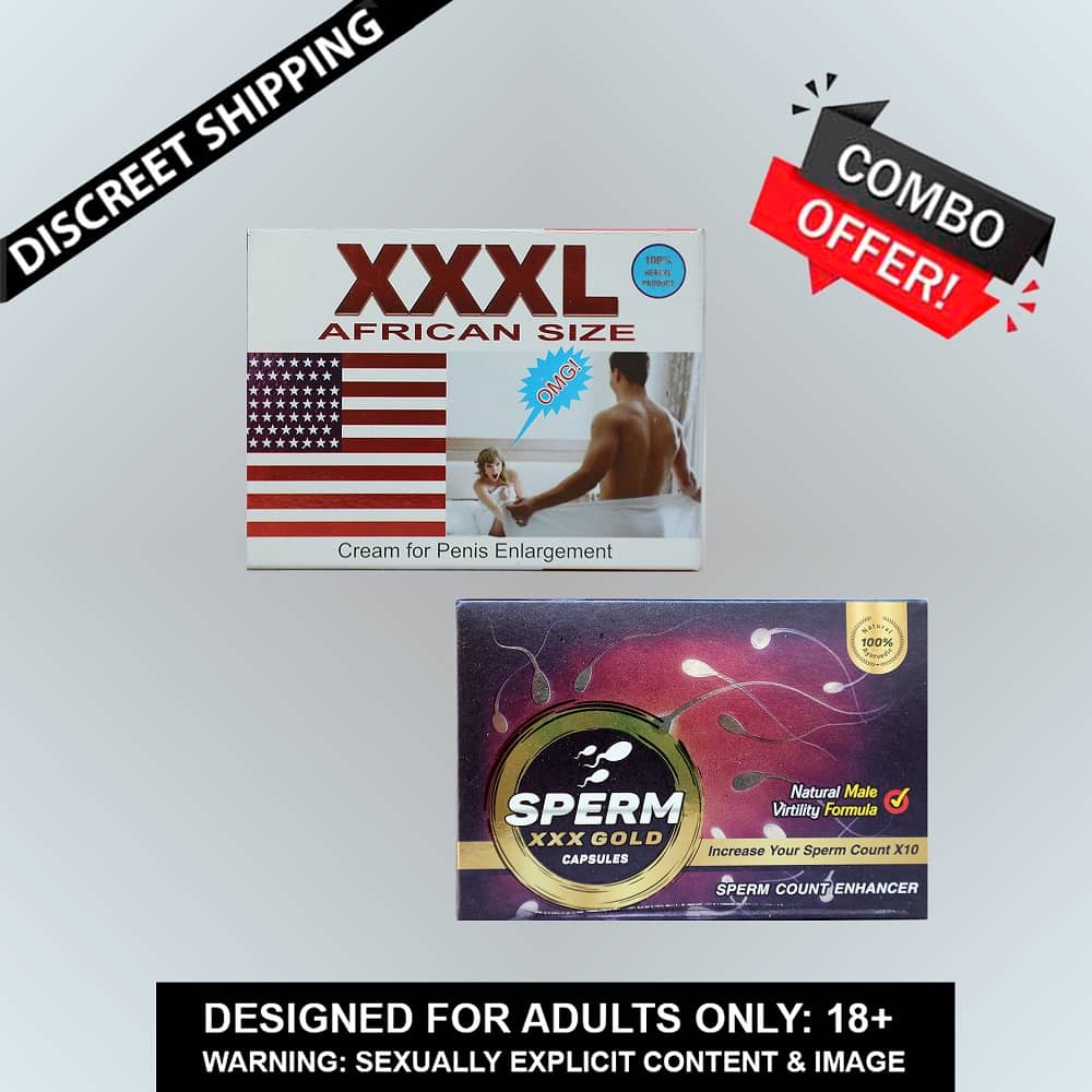 Combo of XXXL African Size Cream For Penis Enlargement & Dr. Chopra Sperm XXX Gold Capsule For Men