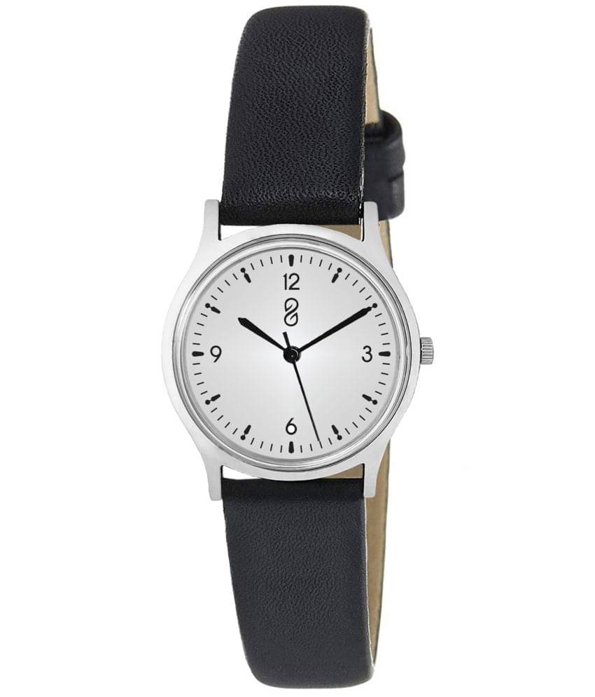     			DIGITRACK - Black Leather Analog Womens Watch