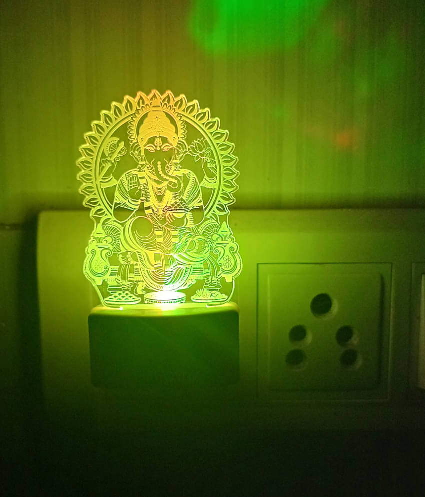     			DIONA Night Lamp Ganpati LED Night Light Home Decor, Office, Kids Room, Bedroom