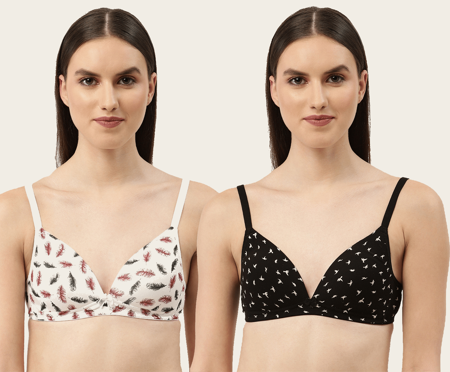 Leading Lady Pack of 2 Polyester Lightly Padded Women's T-Shirt Bra ( Black ) Leading Lady Pack of 2 Polyester Lightly Padded Women's T-Shirt Bra ( Black )