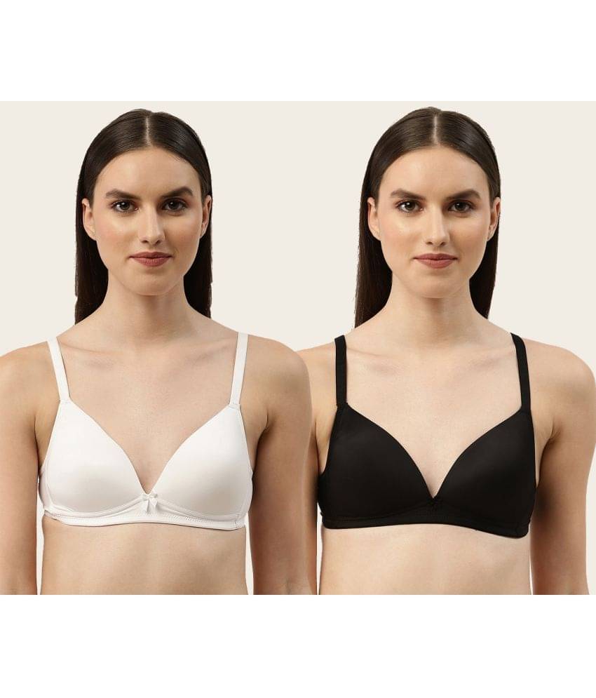 Leading Lady Pack of 2 Polyester Lightly Padded Women's T-Shirt Bra ( Black ) Leading Lady Pack of 2 Polyester Lightly Padded Women's T-Shirt Bra ( Black )