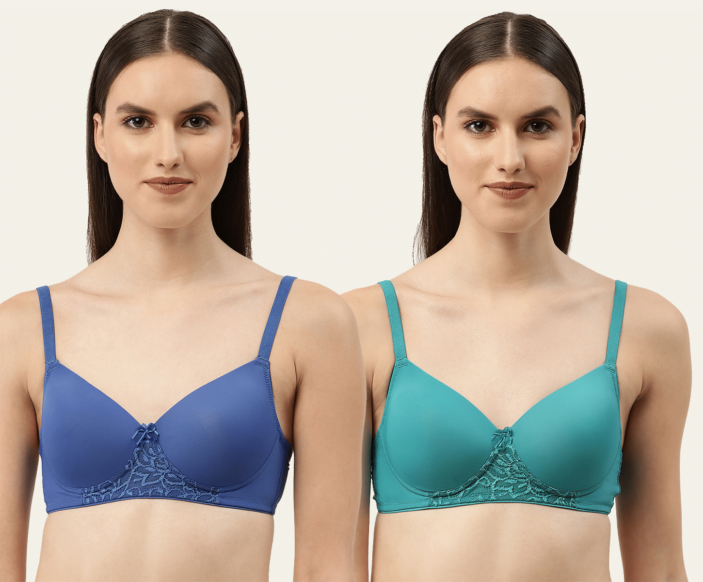 Leading Lady Pack of 2 Polyester Lightly Padded Women's T-Shirt Bra ( Green ) Leading Lady Pack of 2 Polyester Lightly Padded Women's T-Shirt Bra ( Green )