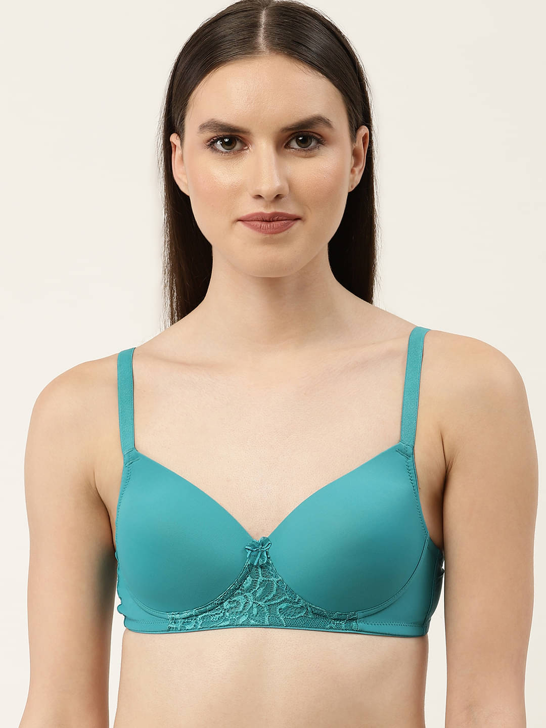     			Leading Lady Polyester Lightly Padded Women's T-Shirt Bra ( Green )