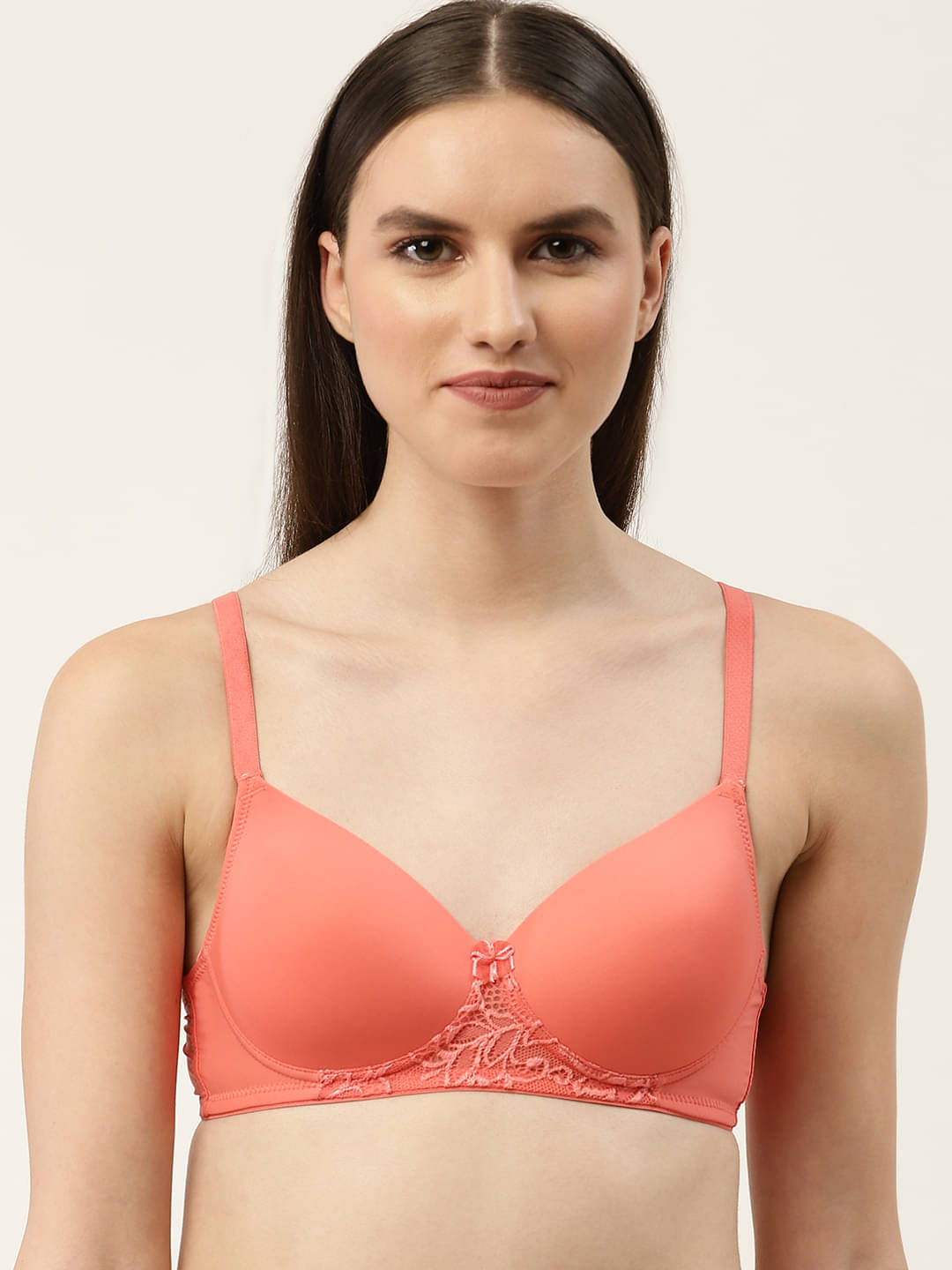    			Leading Lady Polyester Lightly Padded Women's T-Shirt Bra ( Orange )
