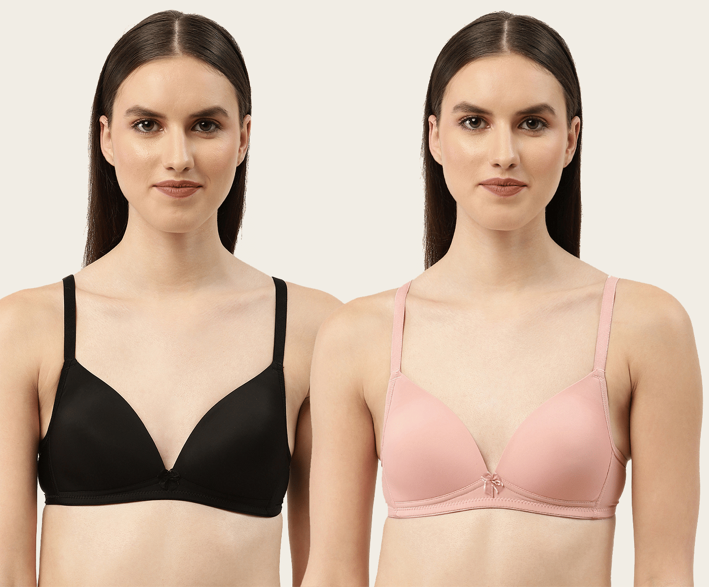 Leading Lady Pack of 2 Polyester Lightly Padded Women's T-Shirt Bra ( Pink ) Leading Lady Pack of 2 Polyester Lightly Padded Women's T-Shirt Bra ( Pink )