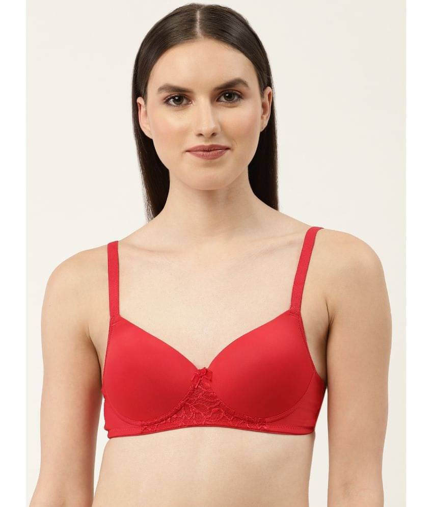Leading Lady Polyester Lightly Padded Women's T-Shirt Bra ( Red ) Leading Lady Polyester Lightly Padded Women's T-Shirt Bra ( Red )