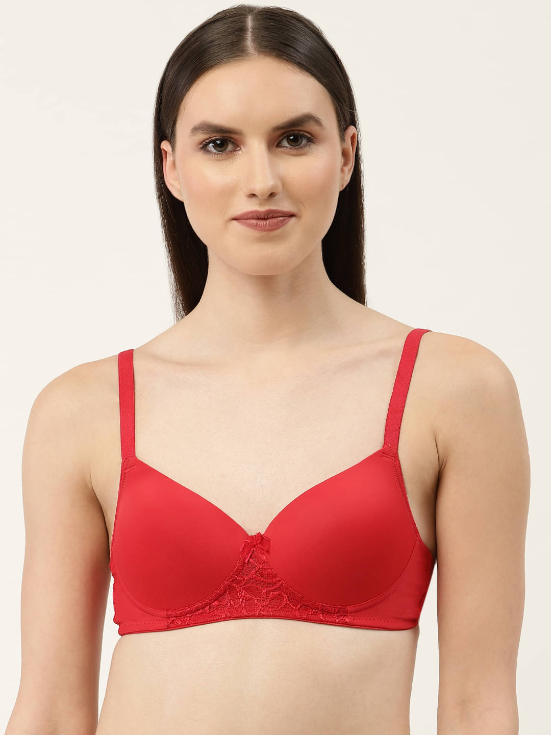     			Leading Lady Polyester Lightly Padded Women's T-Shirt Bra ( Red )