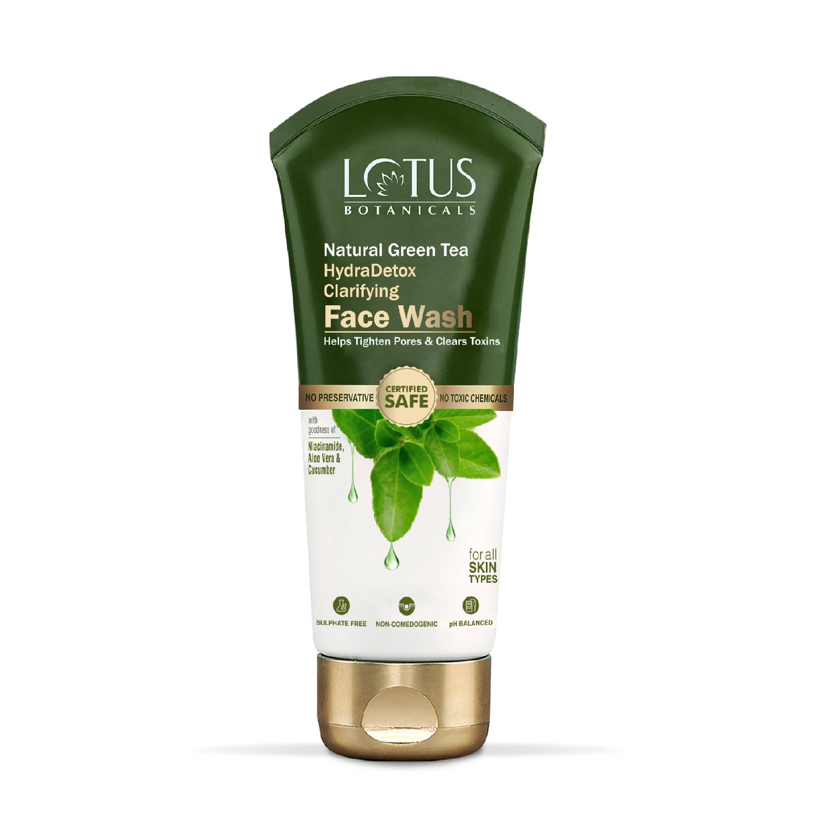 Lotus Botanicals Naturalgreen Tea Hydradetox Clarifying Face Wash With Niacinamide ,100G     			Lotus Botanicals Naturalgreen Tea Hydradetox Clarifying Face Wash With Niacinamide ,100G