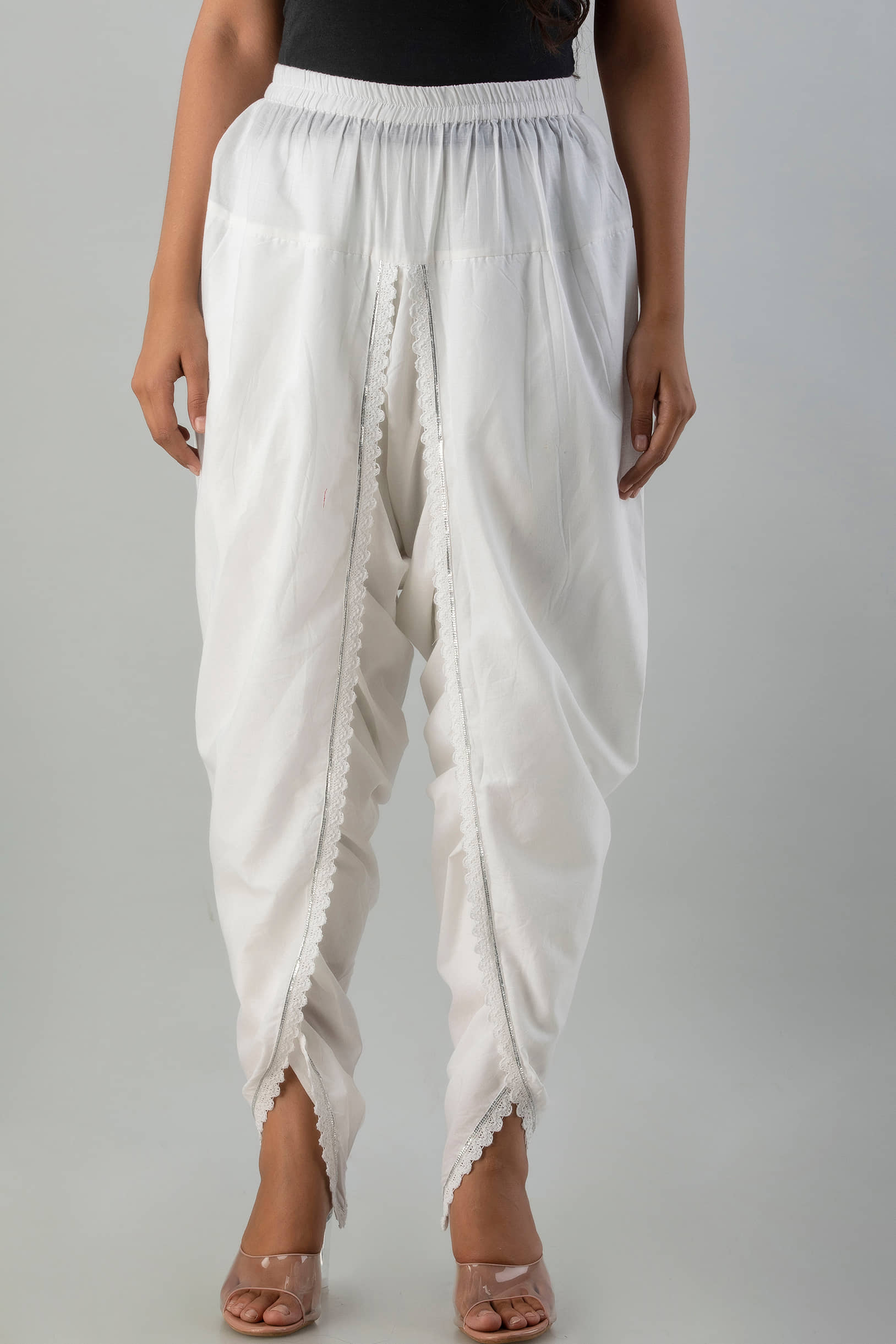 MAUKA - White Cotton Women's Palazzo ( Pack of 1 )