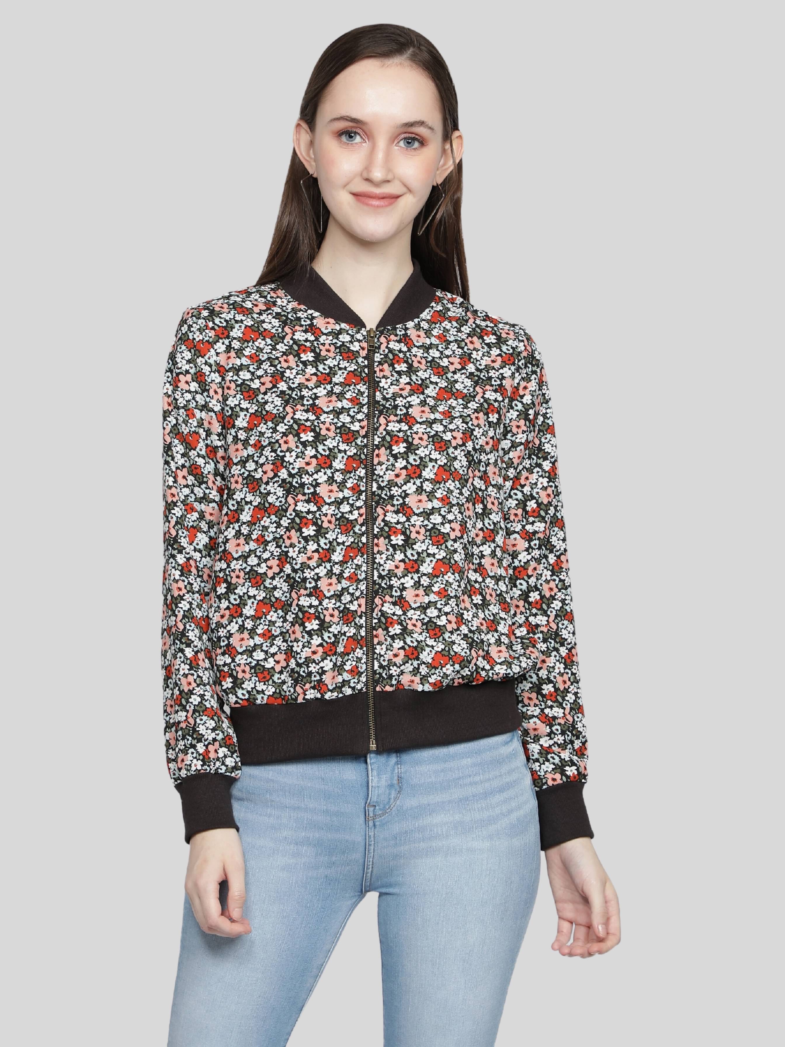     			NUEVOSDAMAS - Polyester Multi Color Bomber Jackets
