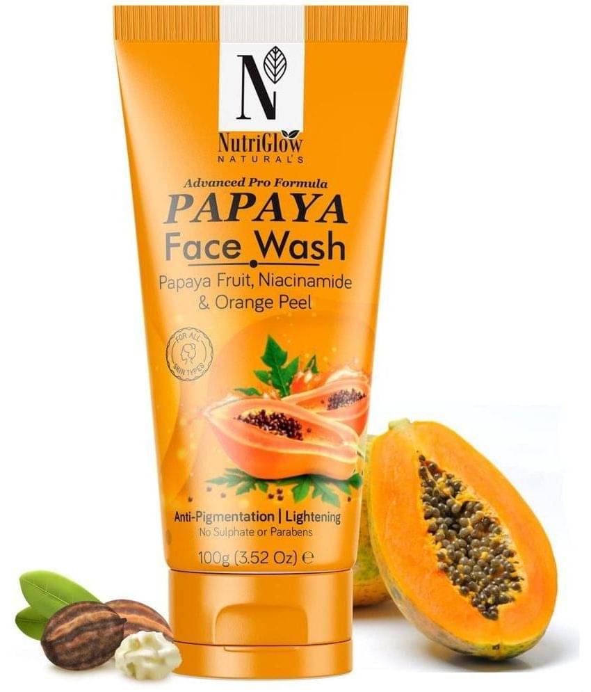 NutriGlow NATURAL'S Advanced Pro Formula Papaya Face Wash with Niacinamide, Orange Peel for Skin brightening & Tan Removal, 100gm NutriGlow NATURAL'S Advanced Pro Formula Papaya Face Wash with Niacinamide, Orange Peel for Skin brightening & Tan Removal, 100gm