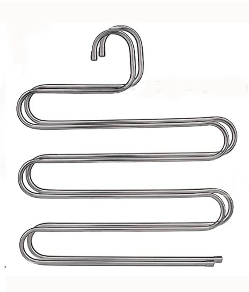     			PINDIA - Stainless Steel Standard Clothes Hangers ( Pack of 2 )