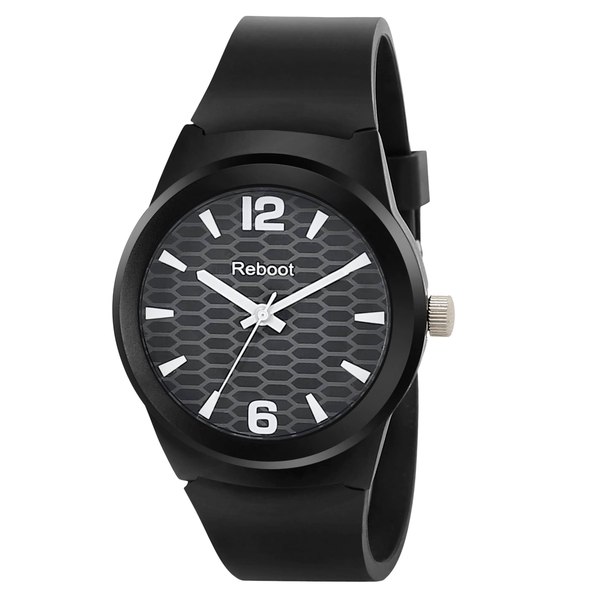     			Reboot - Black Silicon Analog Men's Watch