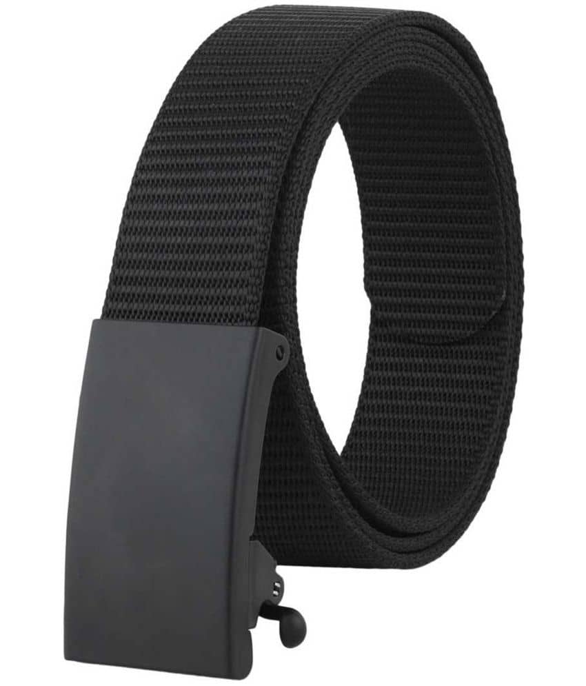 SILKSHOPPING - Black Nylon Men's Casual Belt ( Pack of 1 )