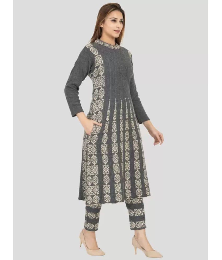 SONNESTA - Grey Woollen Women's A-line Kurti ( Pack of 1 ) - Kurtis, Tunics | Buy online on ZillyBuy