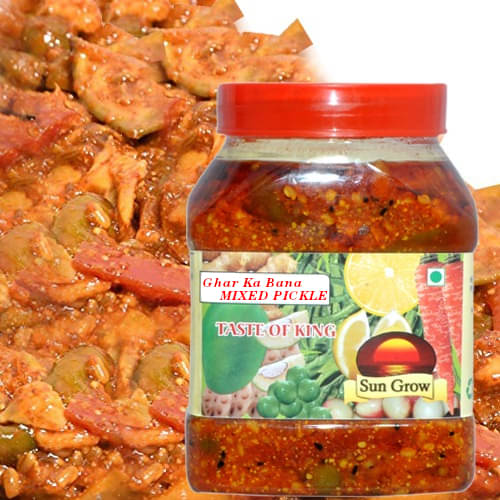     			Sun Grow Ghar Ka Bana All in ONE Mixed Veg. Pickle We Serve Natural You Eat Natural No Artificial Colors Pickle 1 kg